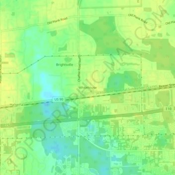 Mapa topográfico Whitehouse, altitude, relevo