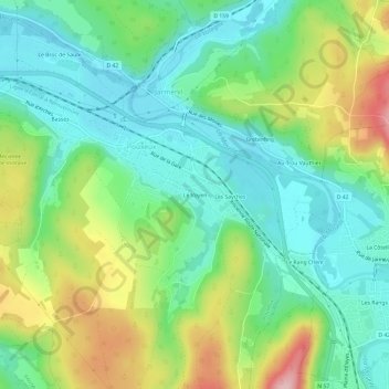 Mapa topográfico Le Voyen, altitude, relevo