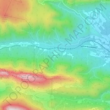 Mapa topográfico Villeraze, altitude, relevo