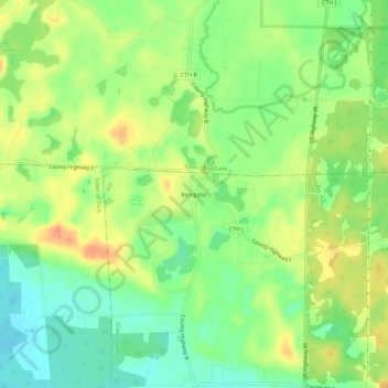 Mapa topográfico Kempster, altitude, relevo