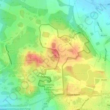 Mapa topográfico Hag Brow, altitude, relevo