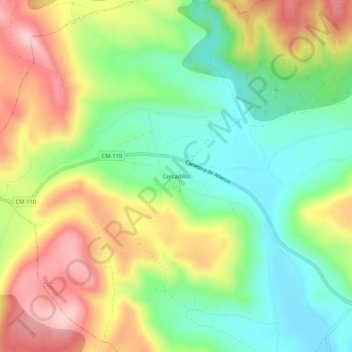 Mapa topográfico Cercadillo, altitude, relevo