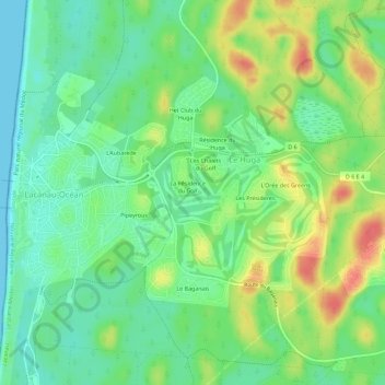 Mapa topográfico L'Ardilouse, altitude, relevo