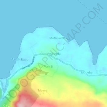 Mapa topográfico Meidogda, altitude, relevo