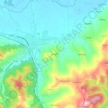 Mapa topográfico Garibaldi, altitude, relevo