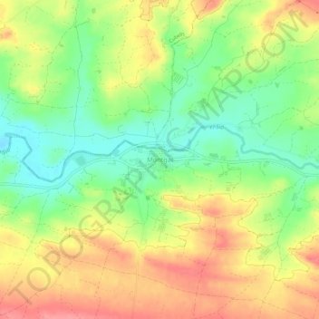 Mapa topográfico Montgai, altitude, relevo