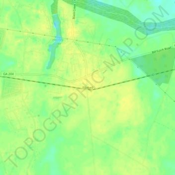 Mapa topográfico Ellabell, altitude, relevo