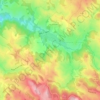 Mapa topográfico Martabriol, altitude, relevo