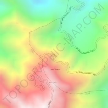 Mapa topográfico Escalera, altitude, relevo