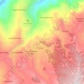 Mapa topográfico Chichin, altitude, relevo
