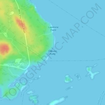 Mapa topográfico DeBaies Point, altitude, relevo