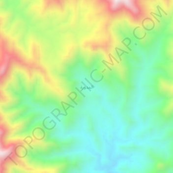 Mapa topográfico المدورة, altitude, relevo