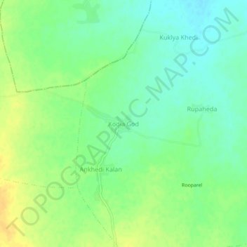 Mapa topográfico Kodia God, altitude, relevo