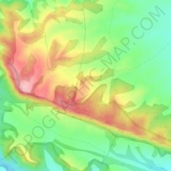 Mapa topográfico Altos de Jalisco, altitude, relevo