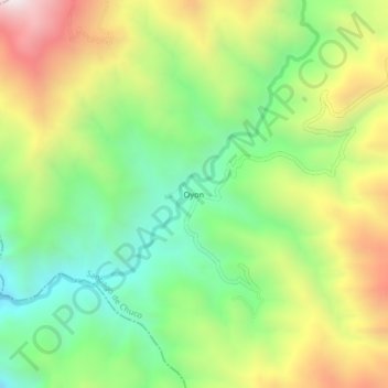 Mapa topográfico Oyon, altitude, relevo