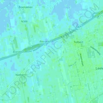 Mapa topográfico De Holm, altitude, relevo