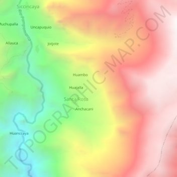 Mapa topográfico Pashpa, altitude, relevo