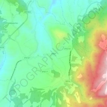 Mapa topográfico Viepri, altitude, relevo