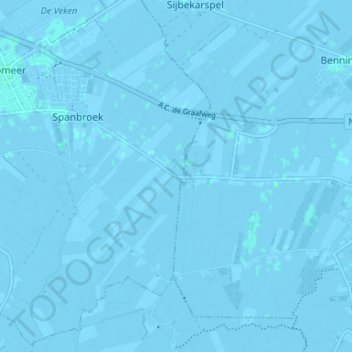 Mapa topográfico Wadway, altitude, relevo
