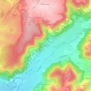 Mapa topográfico Le Moncel, altitude, relevo