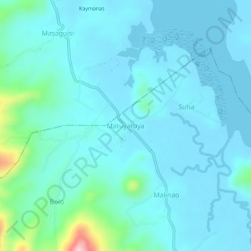 Mapa topográfico Matuyatuya, altitude, relevo