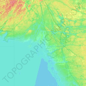Mapa topográfico Dokis Island, altitude, relevo