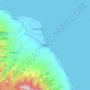 Mapa topográfico Culaba, altitude, relevo