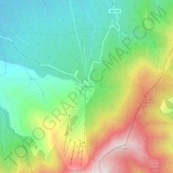 Mapa topográfico La Pinilla, altitude, relevo