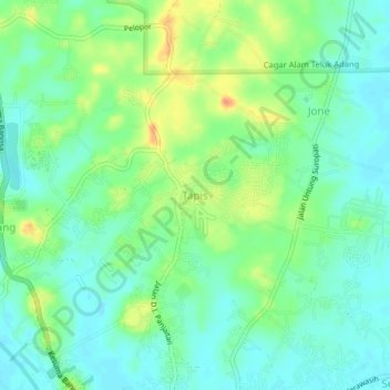 Mapa topográfico Tapis, altitude, relevo