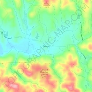 Mapa topográfico Salacoa, altitude, relevo