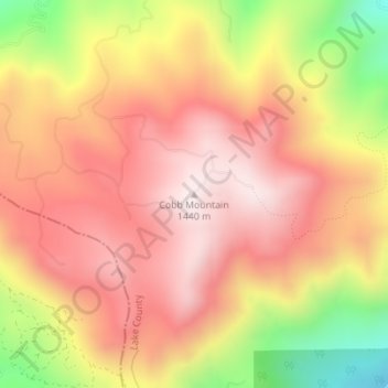 Mapa topográfico Cobb Mountain, altitude, relevo