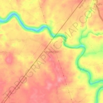Mapa topográfico Kauswagan, altitude, relevo