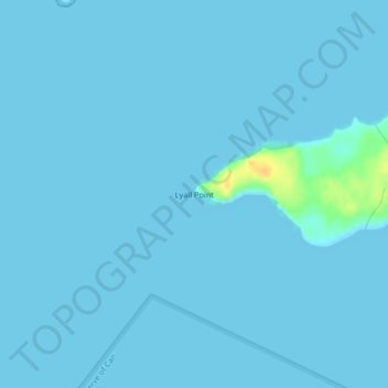 Mapa topográfico Lyall Point, altitude, relevo