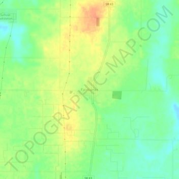 Mapa topográfico Fairbanks, altitude, relevo
