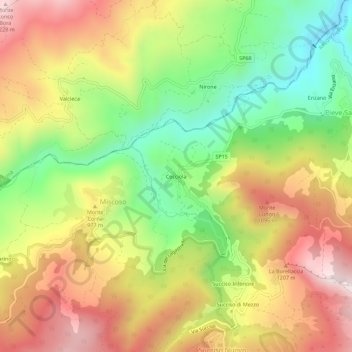 Mapa topográfico Cecciola, altitude, relevo