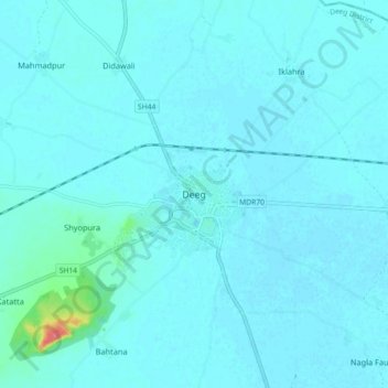 Mapa topográfico Deeg, altitude, relevo