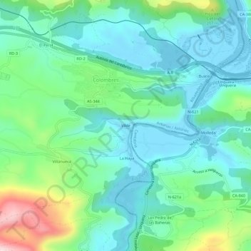 Mapa topográfico Vilde, altitude, relevo