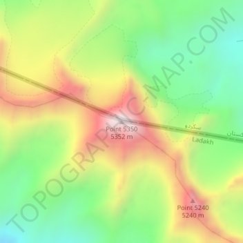 Mapa topográfico Point 5350, altitude, relevo