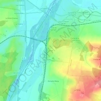 Mapa topográfico La Cité, altitude, relevo