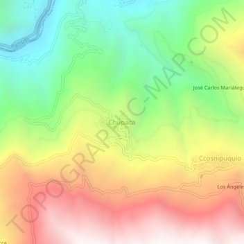 Mapa topográfico Chupaca, altitude, relevo