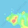 Mapa topográfico Puñihuil, altitude, relevo