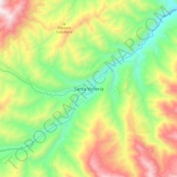 Mapa topográfico Santa Victoria, altitude, relevo