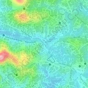Mapa topográfico Carrefour MEEC, altitude, relevo