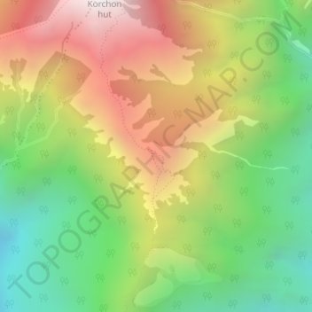 Mapa topográfico Khumai Dada, altitude, relevo