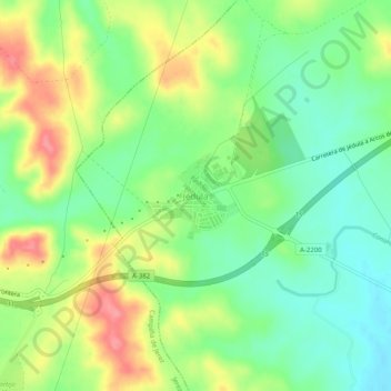 Mapa topográfico Jédula, altitude, relevo
