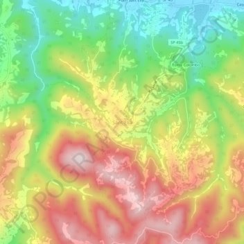 Mapa topográfico Sant'Elia, altitude, relevo
