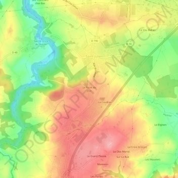 Mapa topográfico Le Point du Jour, altitude, relevo