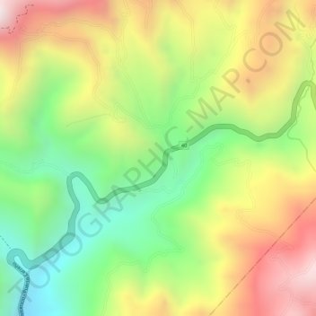 Mapa topográfico Zabaletas, altitude, relevo