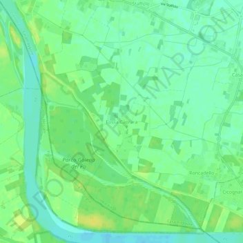 Mapa topográfico Fossa Caprara, altitude, relevo