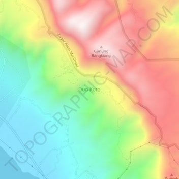 Mapa topográfico Duo Koto, altitude, relevo